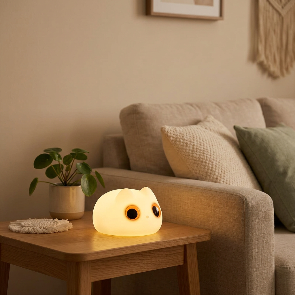 Veilleuse Chat 3D Rechargeable Tactile Intensité Réglable