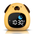 Veilleuse en forme de chiot mignon, silicone souple, sur fond blanc