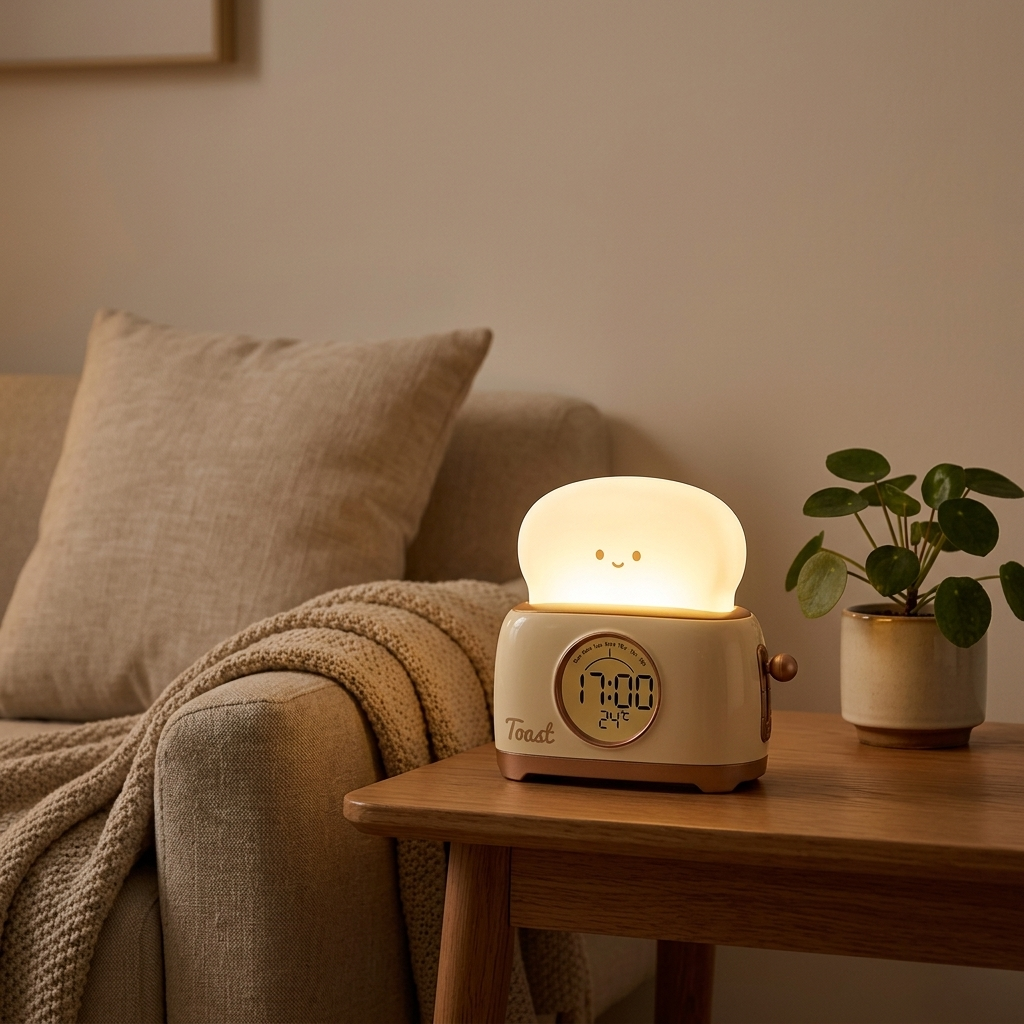 Veilleuse enfant LED tactile rechargeable horloge numérique