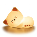 Veilleuse chat silicone rechargeable 7 couleurs avec minuterie
