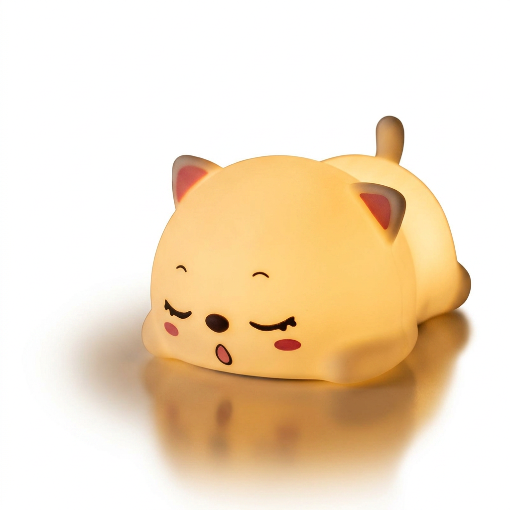 Veilleuse Chat Silicone Rechargeable Tactile Intensité Réglable