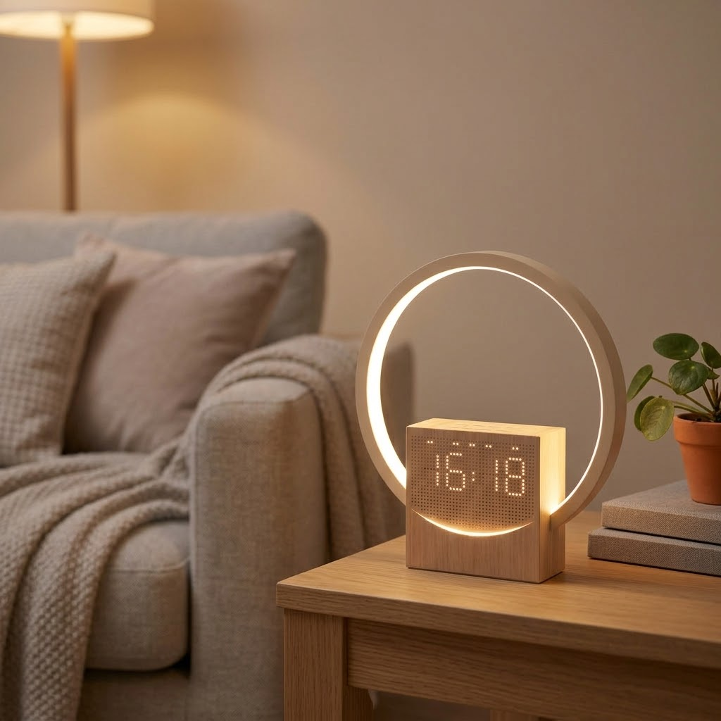Veilleuse rechargeable tactile LED circulaire lumière chaude