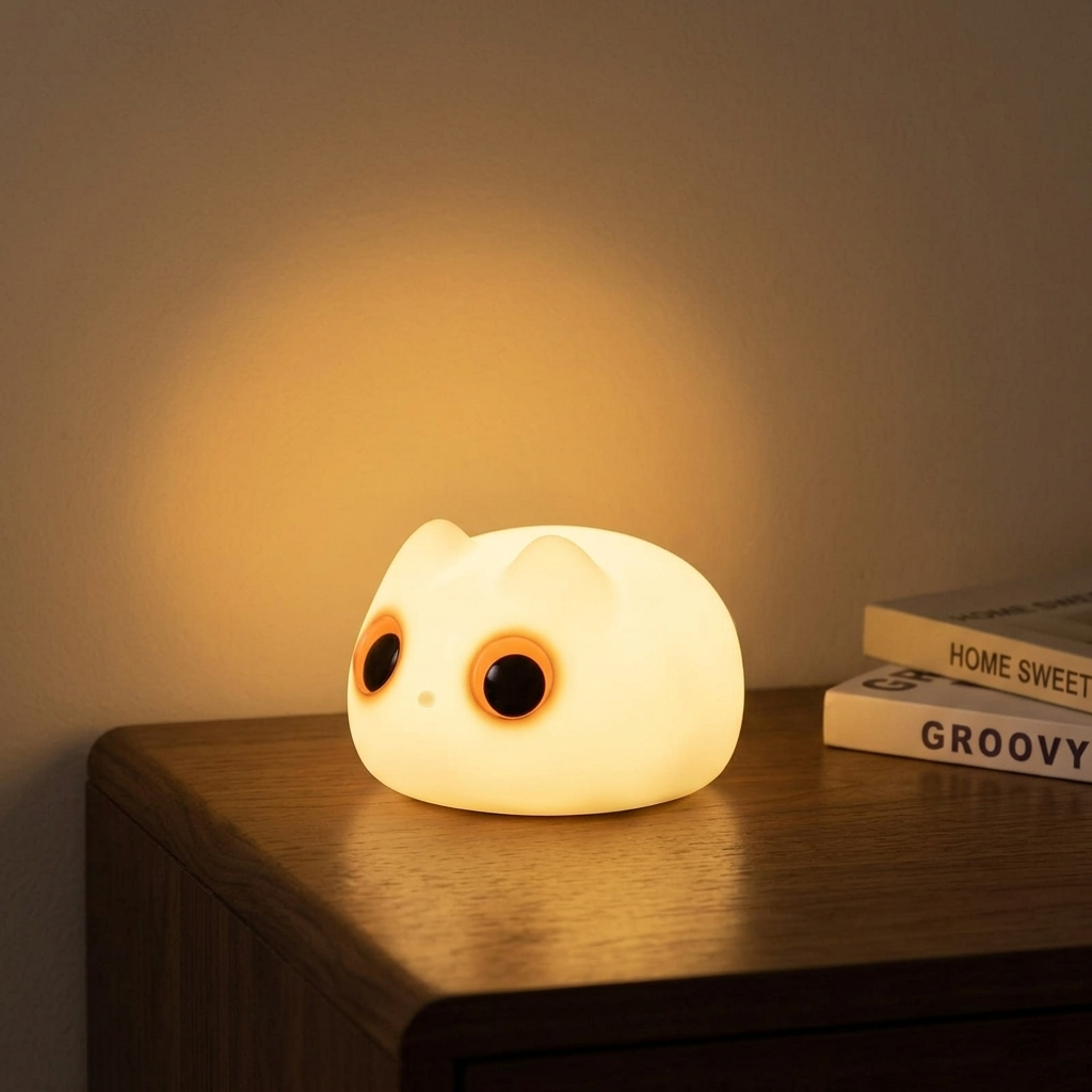 Veilleuse Chat 3D Rechargeable Tactile Intensité Réglable