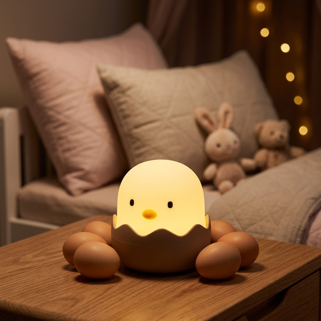 Veilleuse enfant poule rechargeable tactile lumière chaude