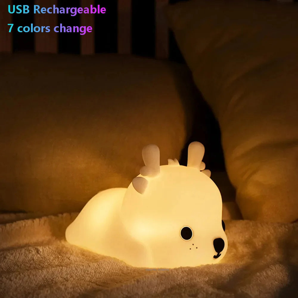 Veilleuse baleine en silicone souple avec capteur tactile rechargeable