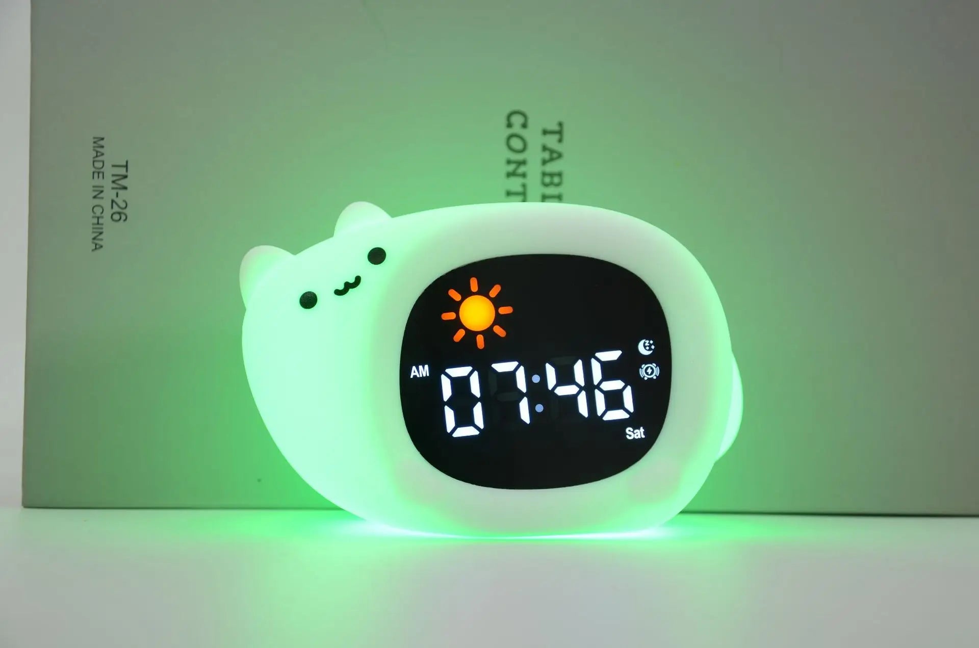 Veilleuse enfant rechargeable avec horloge et lumière chaude