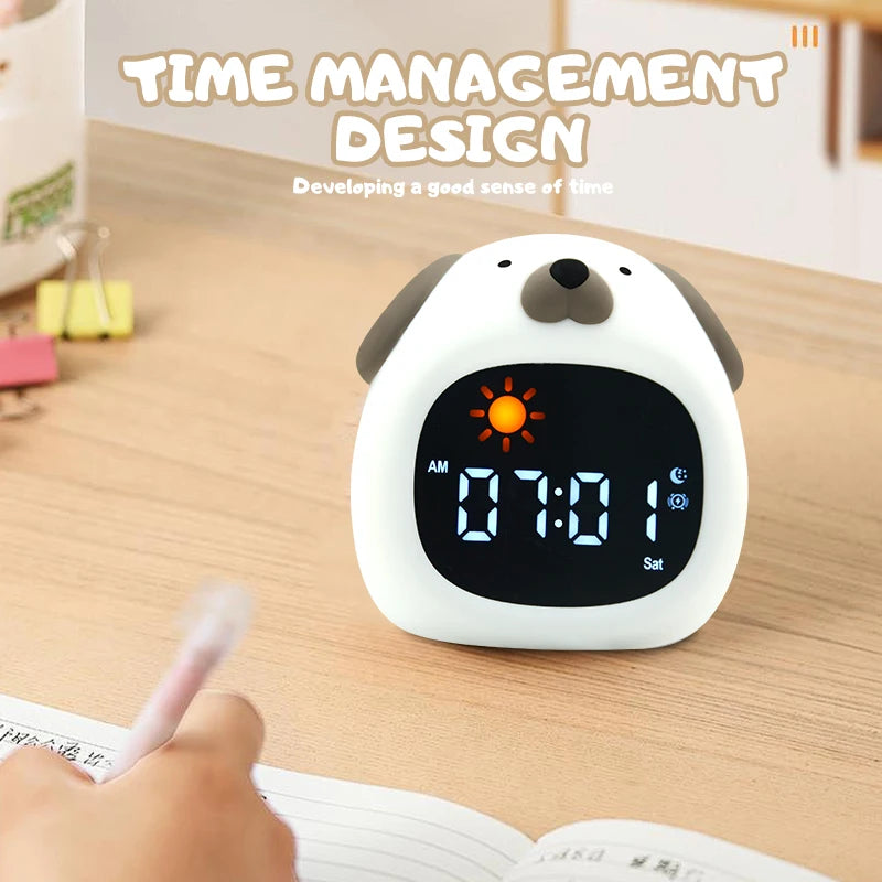 Veilleuse enfant rechargeable avec horloge et lumière chaude