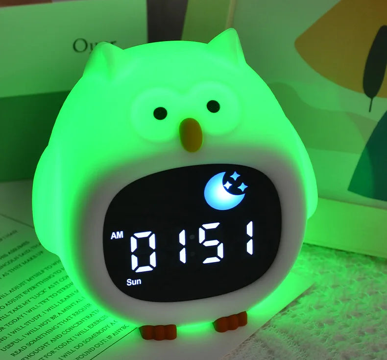 Veilleuse enfant rechargeable avec horloge et lumière chaude