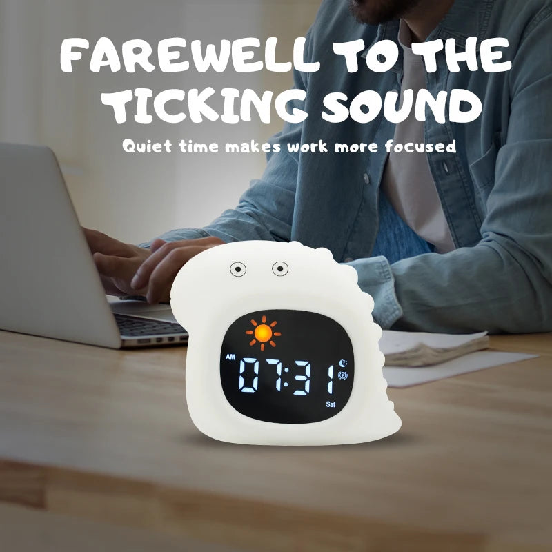Veilleuse enfant rechargeable avec horloge et lumière chaude