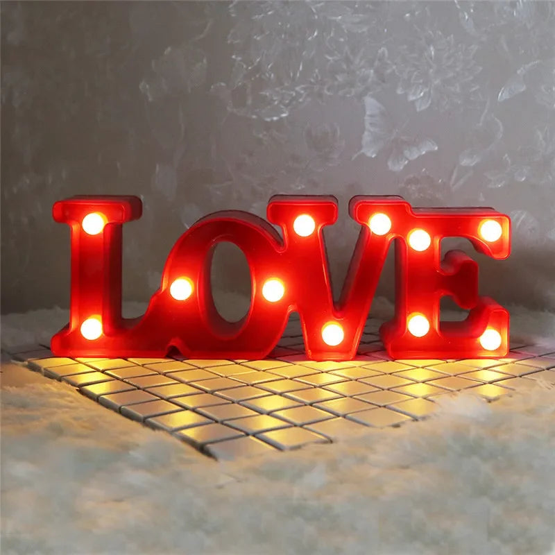 Veilleuse LED cœur Love lettres lumière chaude rechargeable