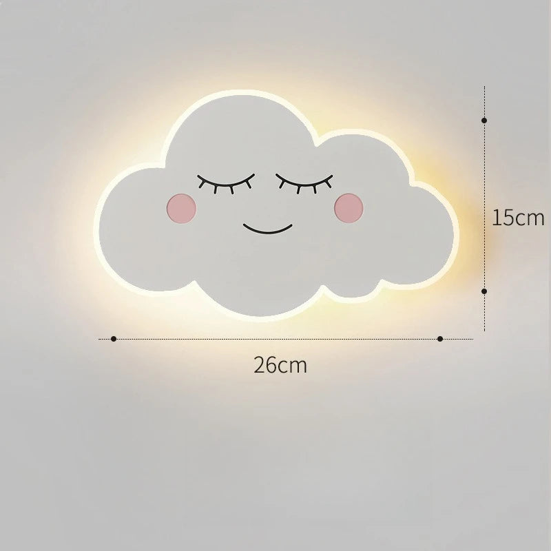 Veilleuse nuage souriante chambre enfant design minimaliste