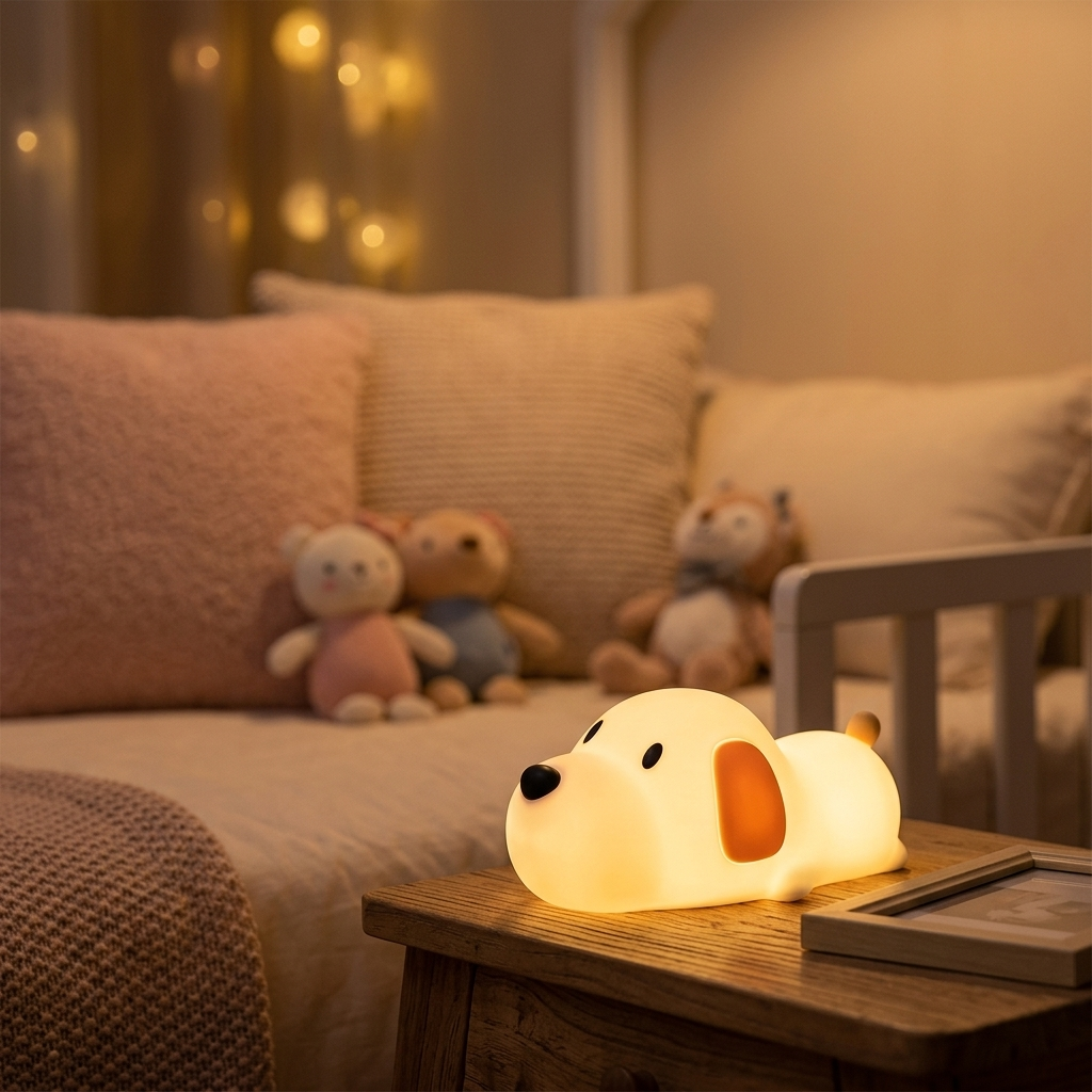 Veilleuse Chien Silicone LED Rechargeable Tactile Couleurs