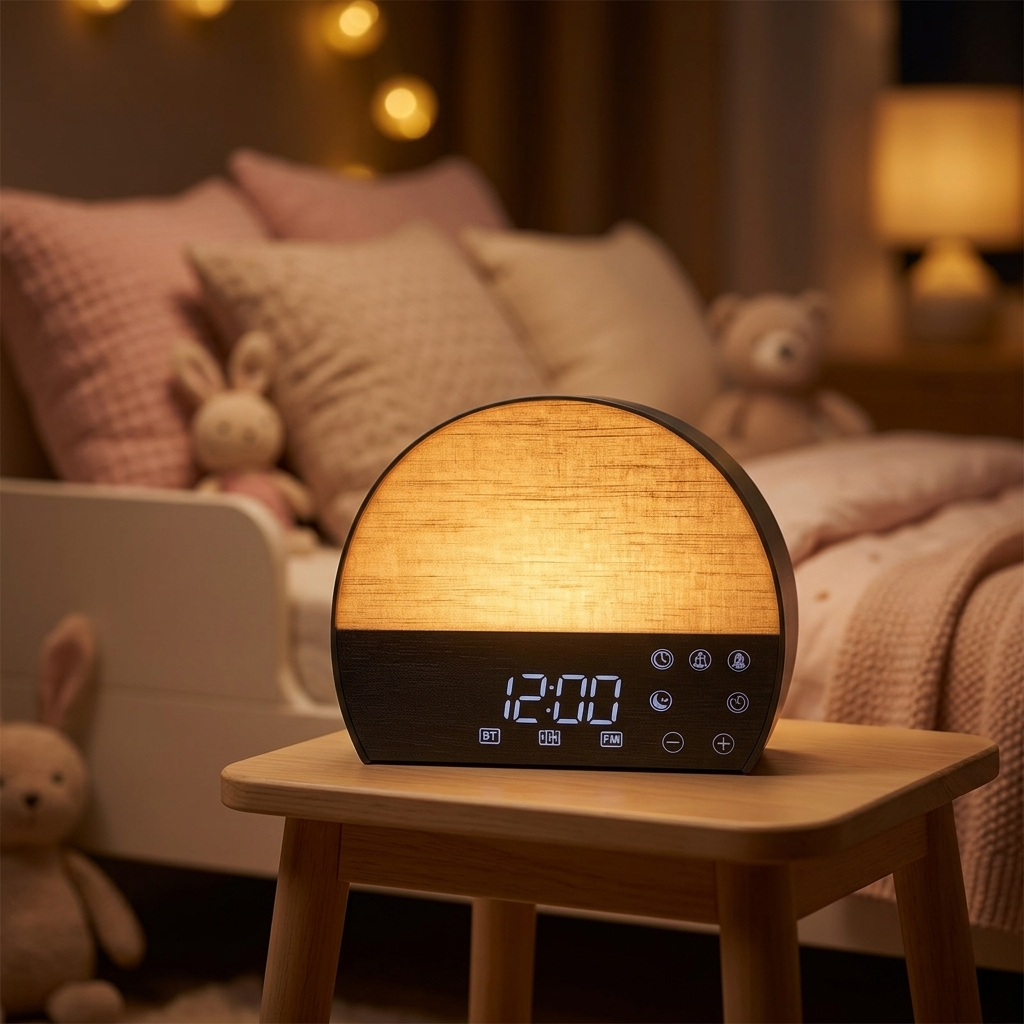 Veilleuse rechargeable tactile avec alarme et bruit blanc