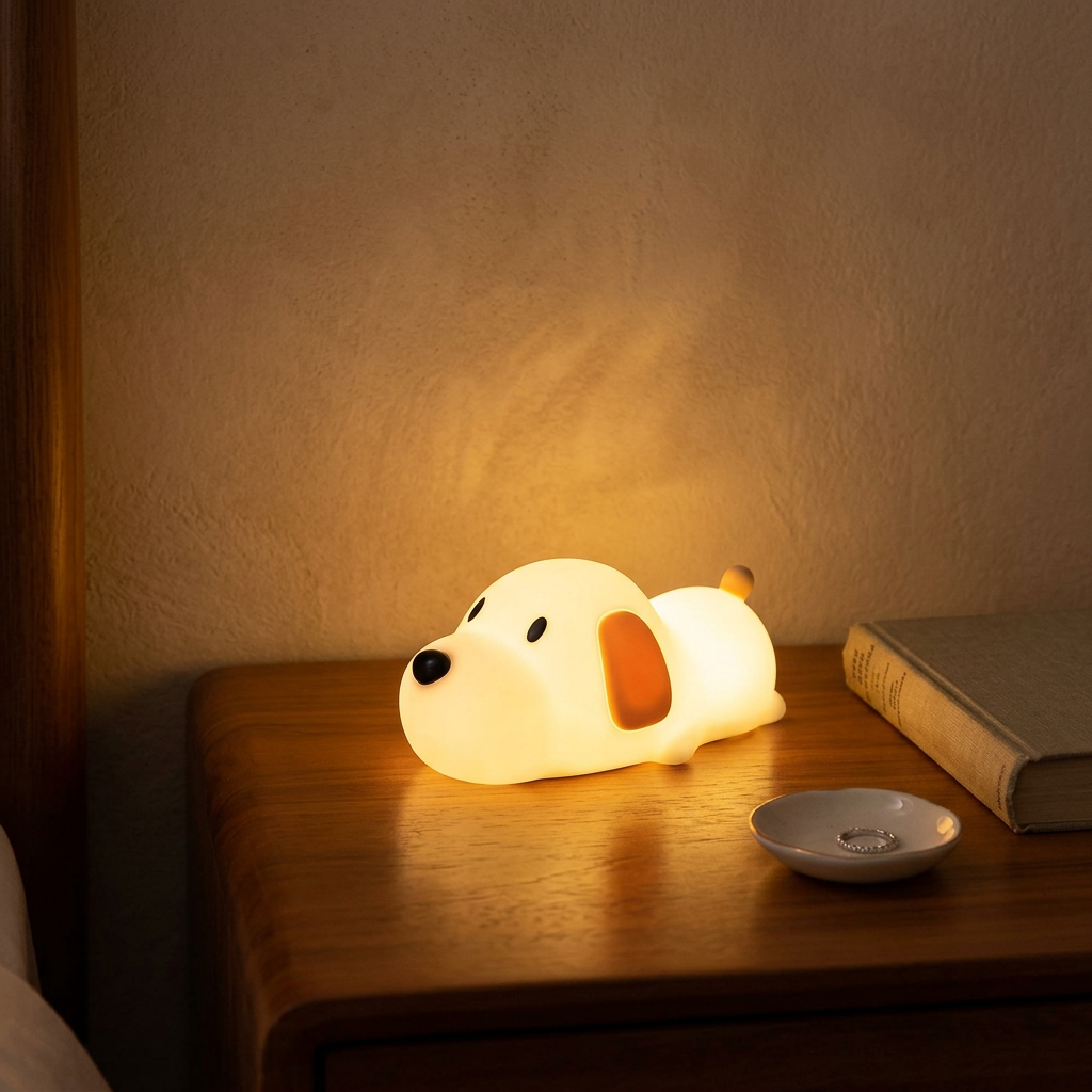 Veilleuse Chien Silicone LED Rechargeable Tactile Couleurs