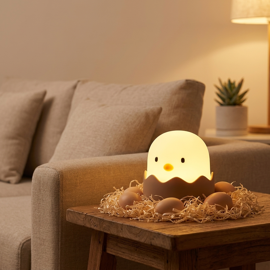 Veilleuse enfant poule rechargeable tactile lumière chaude