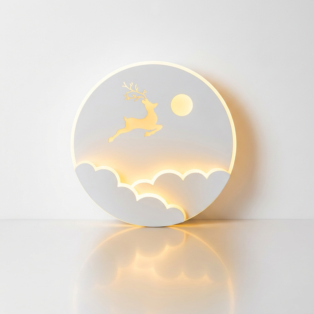 Veilleuse nuage étoilée rechargeable à intensité réglable sur fond blanc