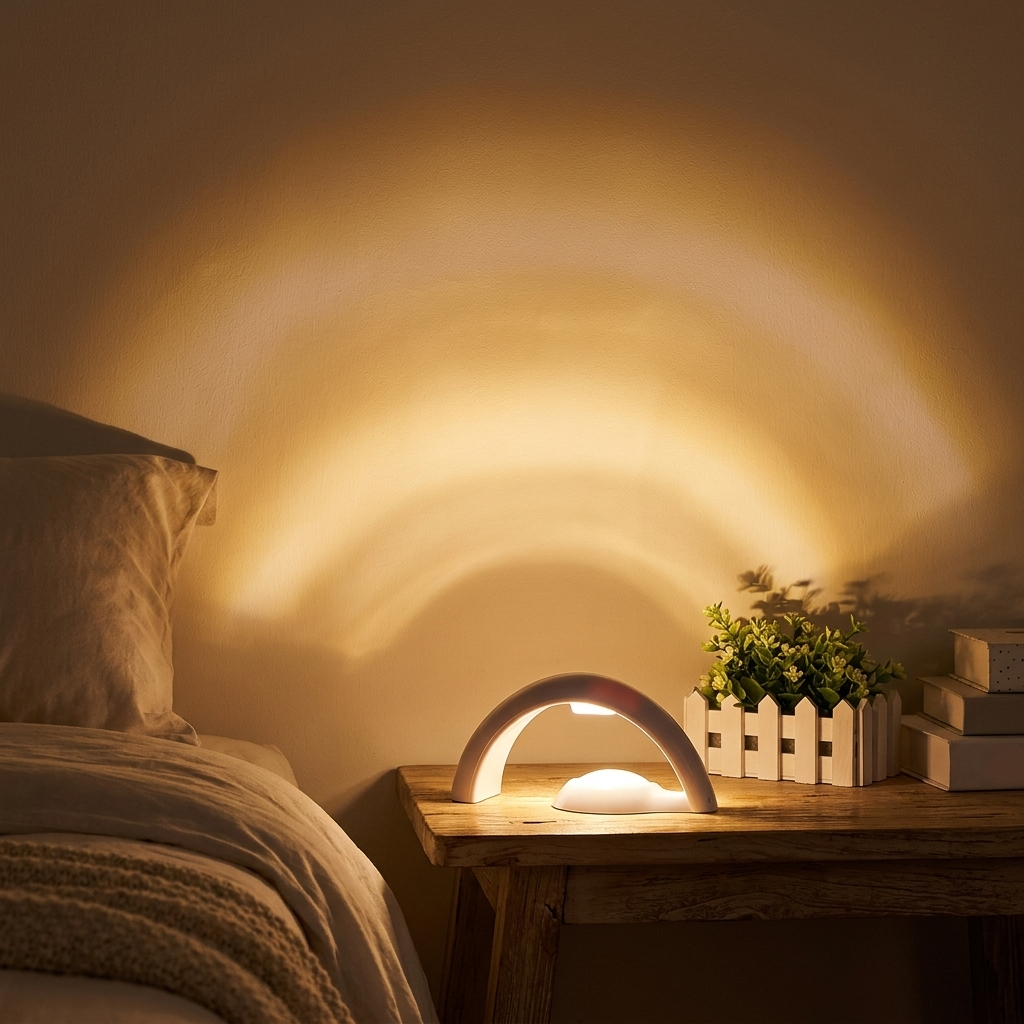 Veilleuse LED Tactile Projection Arc-en-Ciel Rechargeable
