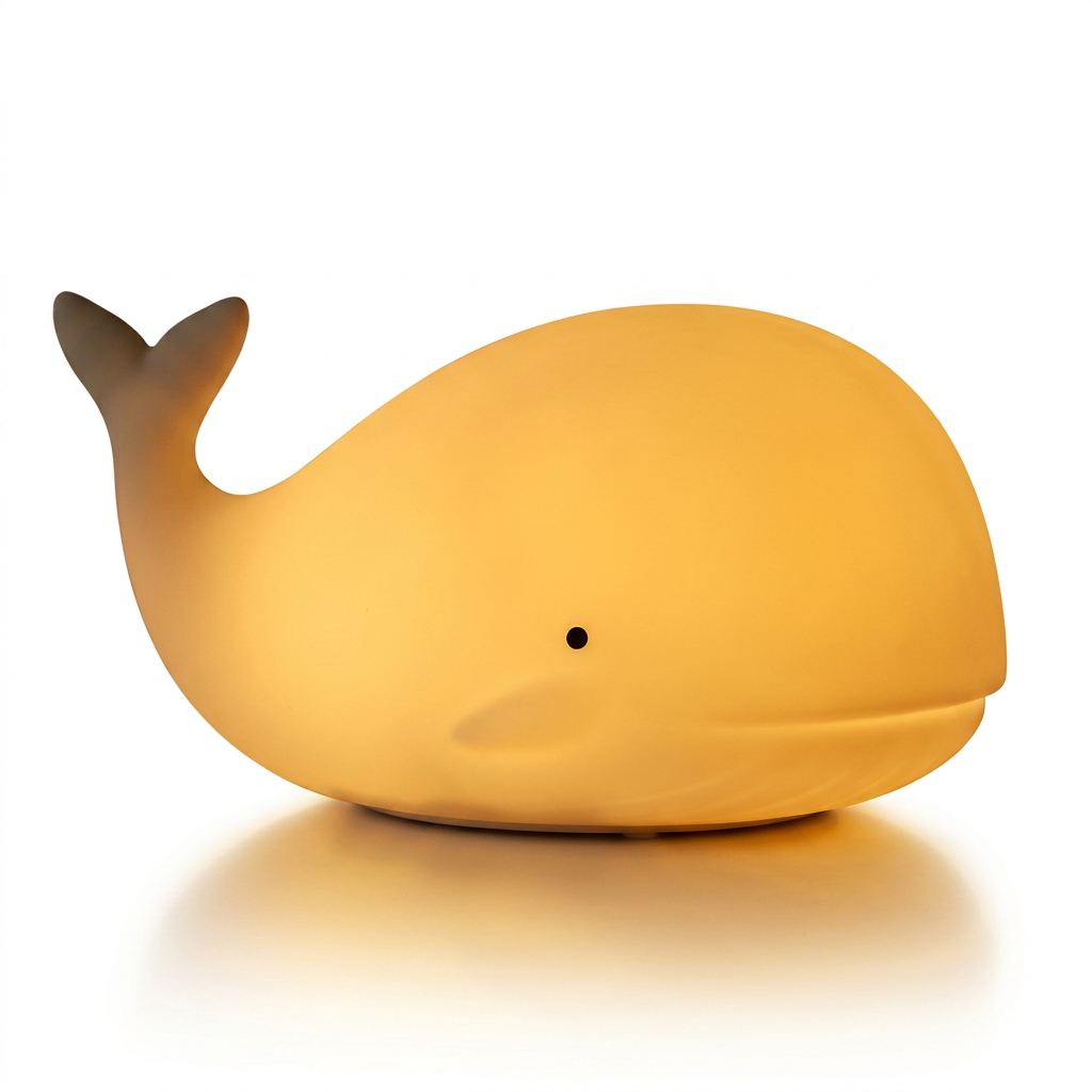 Veilleuse baleine en silicone souple avec capteur tactile rechargeable