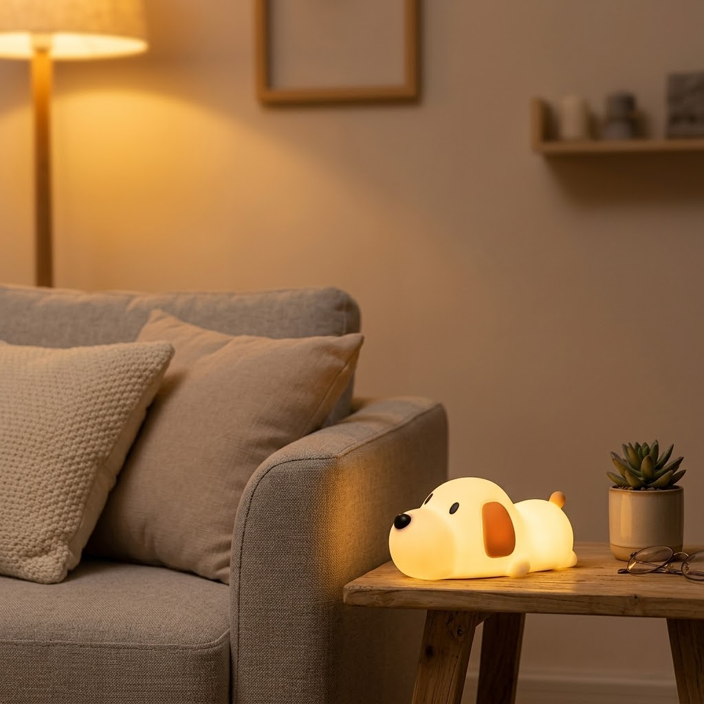 Veilleuse Chien Silicone LED Rechargeable Tactile Couleurs
